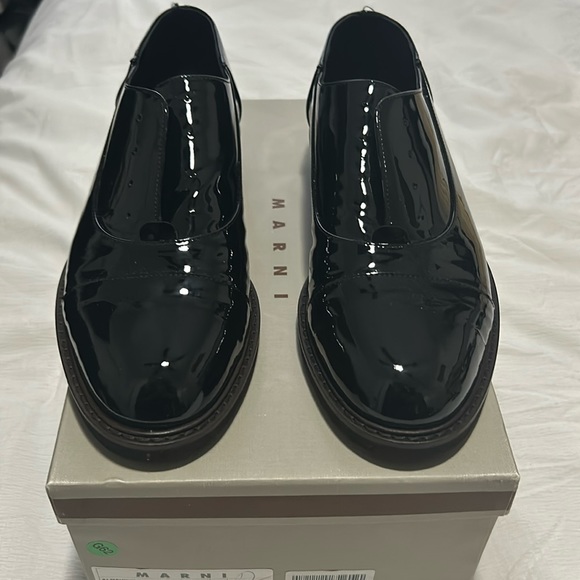 Marni Patent Leather Laced-up Oxford Shoes